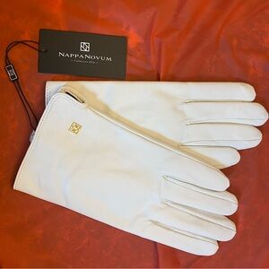 White Leather Gloves
